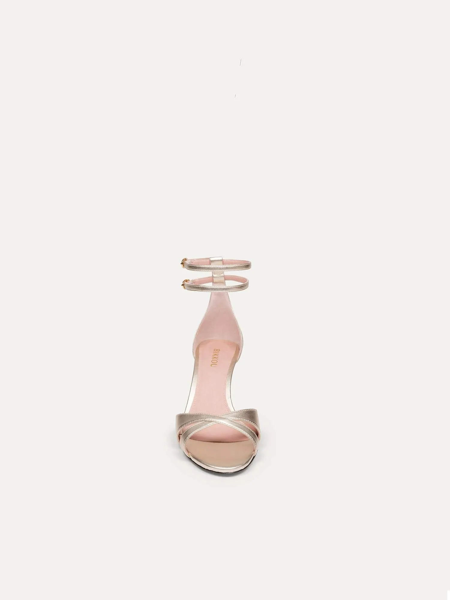 12:30pm Summer Lunch Vegan Strappy Heels | Light Gold