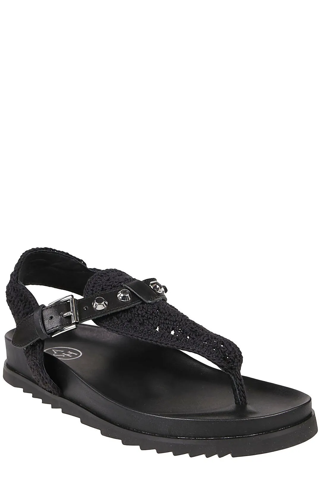 Ash Union Crochet-Strap Studded Sandals