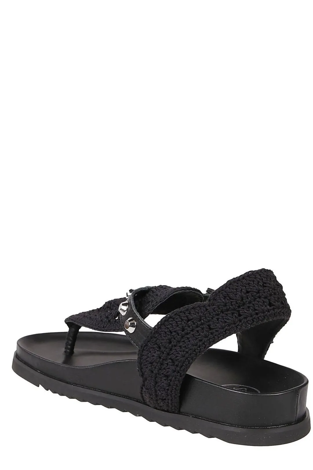 Ash Union Crochet-Strap Studded Sandals