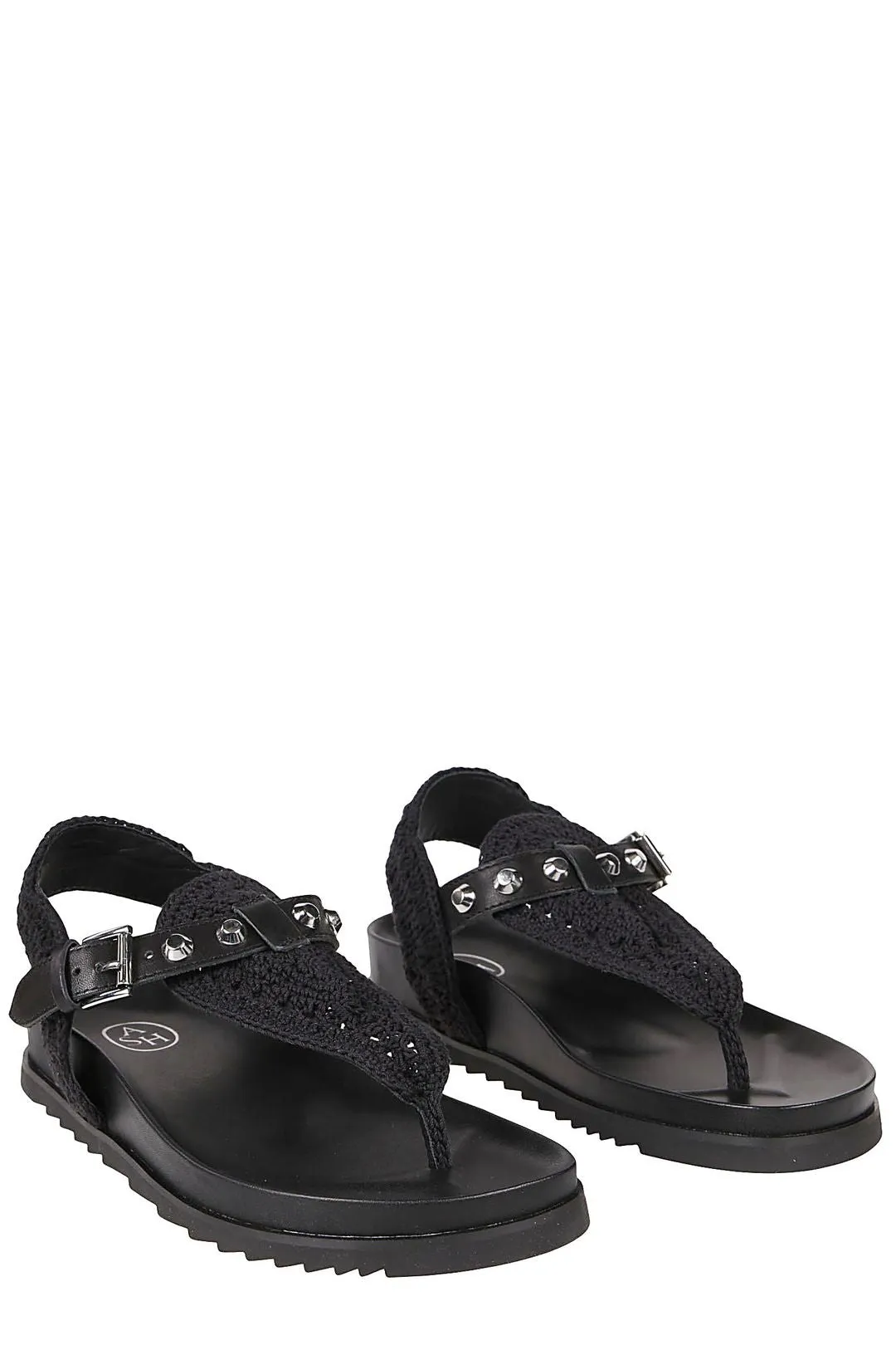 Ash Union Crochet-Strap Studded Sandals