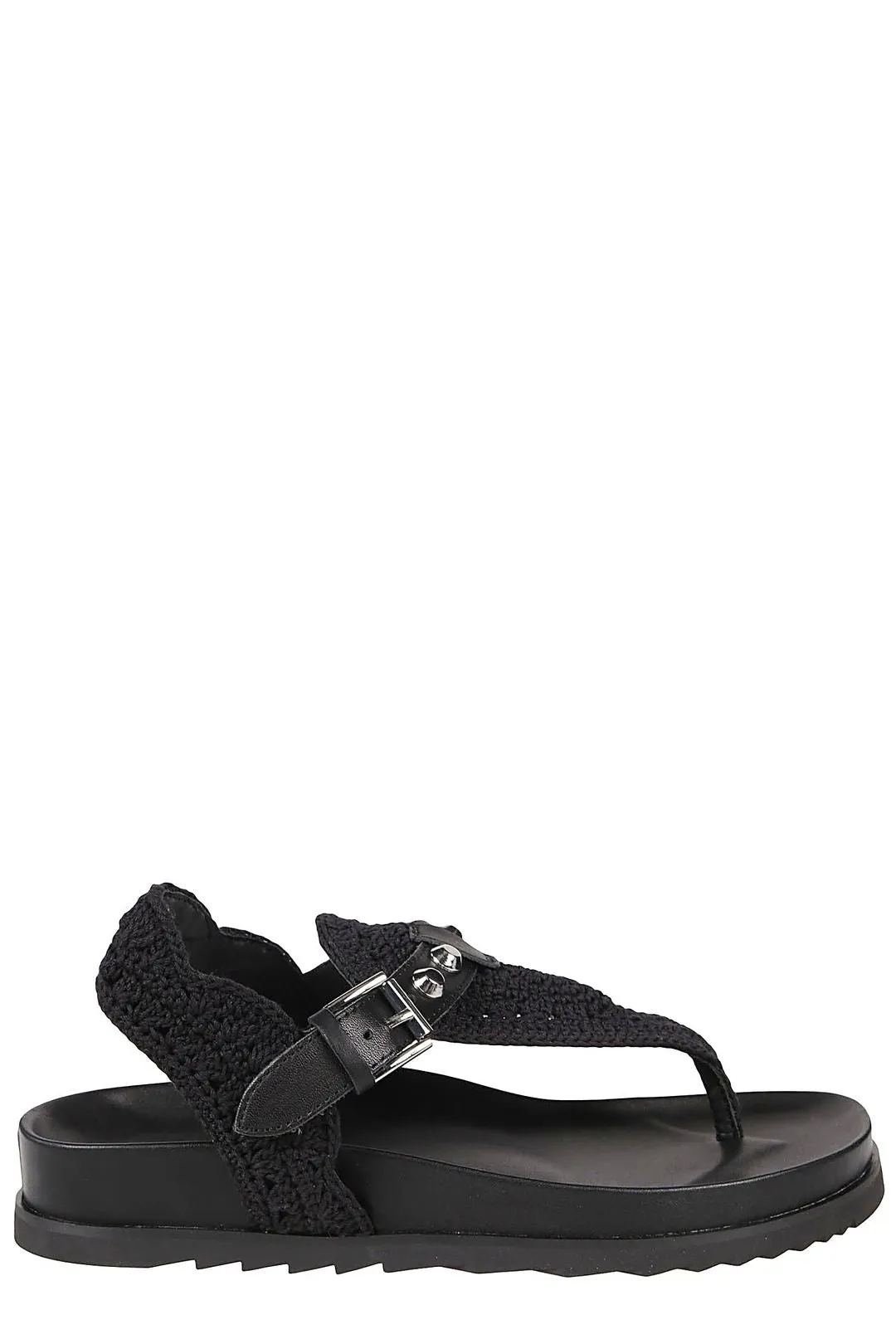Ash Union Crochet-Strap Studded Sandals
