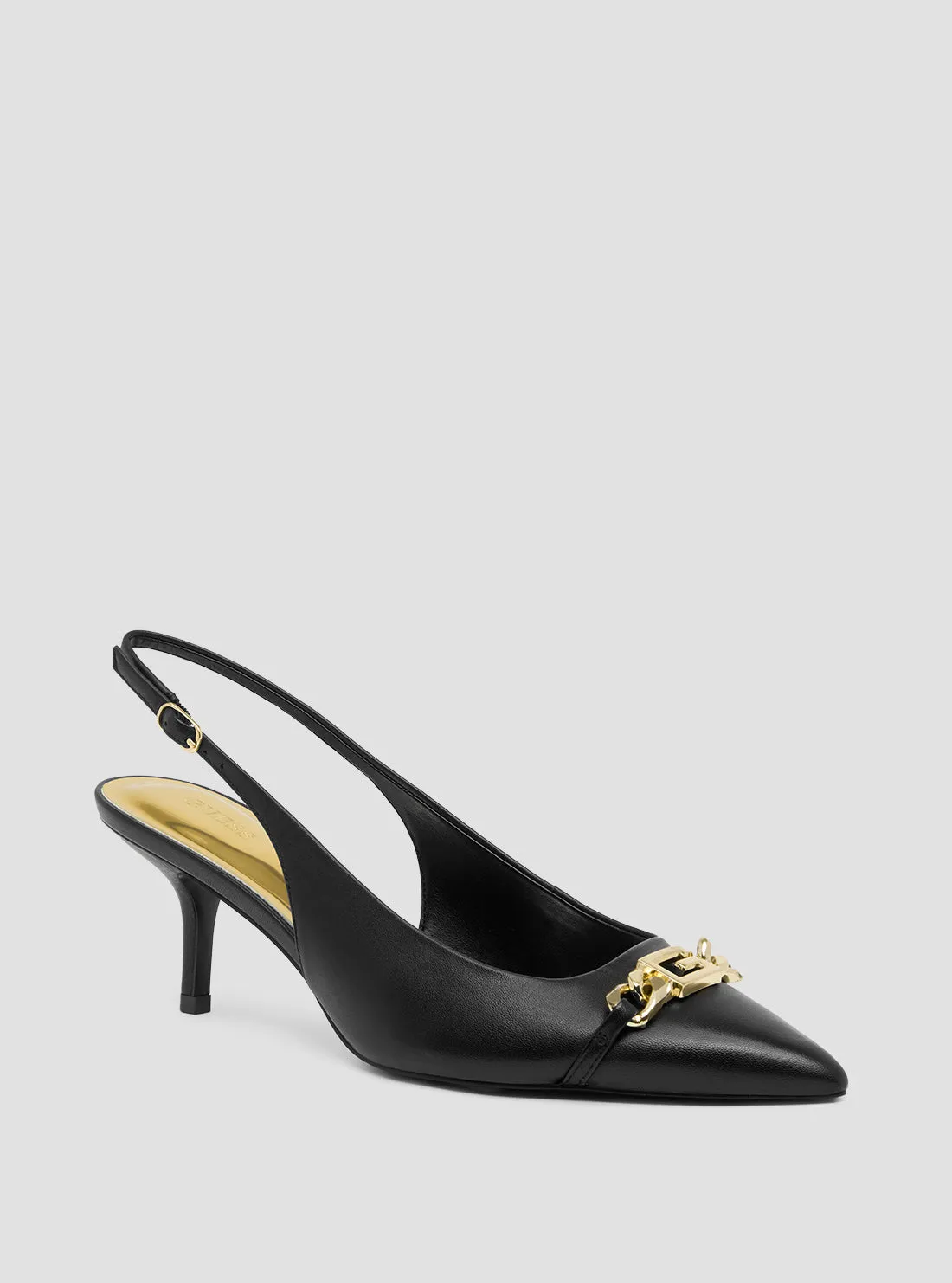 Black Sdina Stiletto Kitten Heel