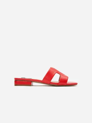 Bok Women's Vegan Leather Slider Sandals | Red