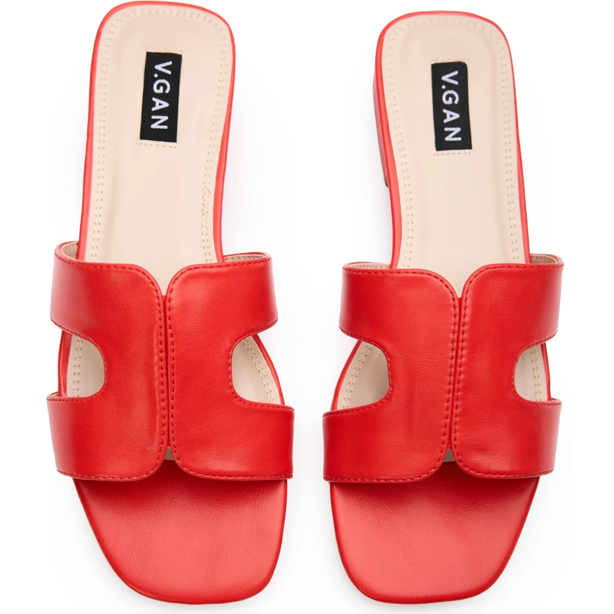 Bok Women's Vegan Leather Slider Sandals | Red