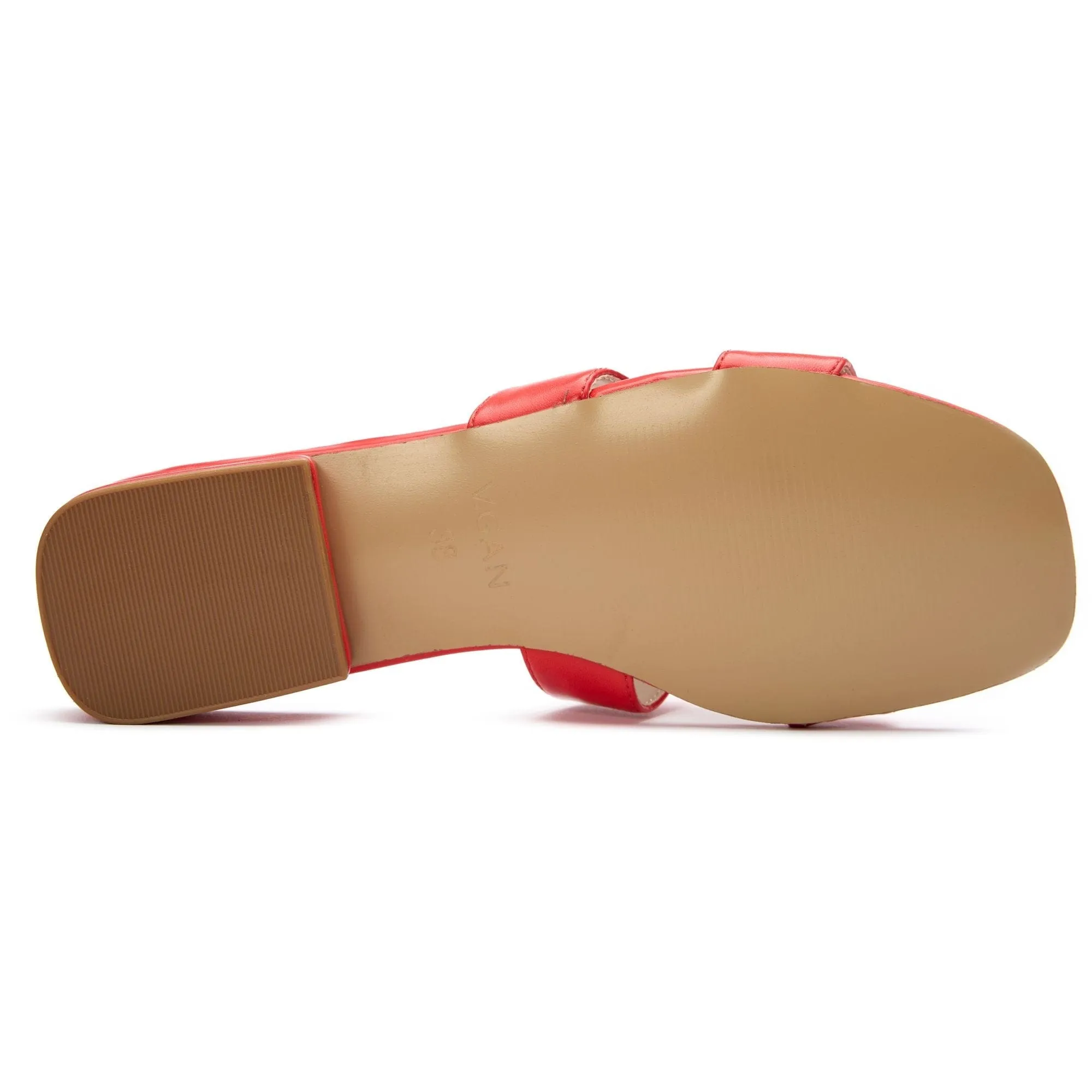 Bok Women's Vegan Leather Slider Sandals | Red