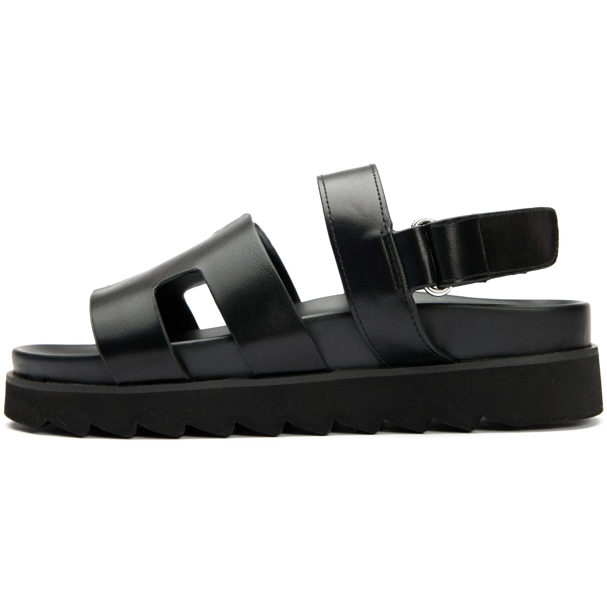 Brazil Women's Vegan Leather Ankle Strap Sandals | Black