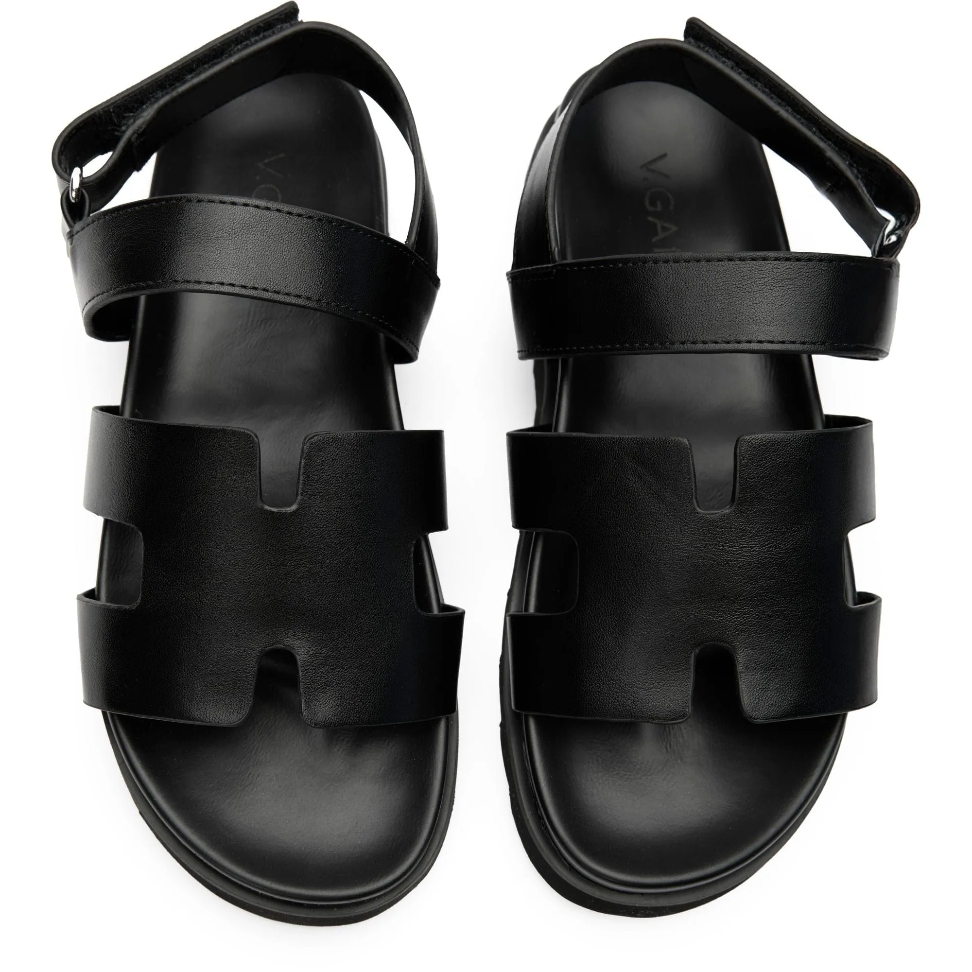 Brazil Women's Vegan Leather Ankle Strap Sandals | Black