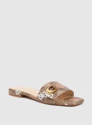 Brown Logo Toco Sandals