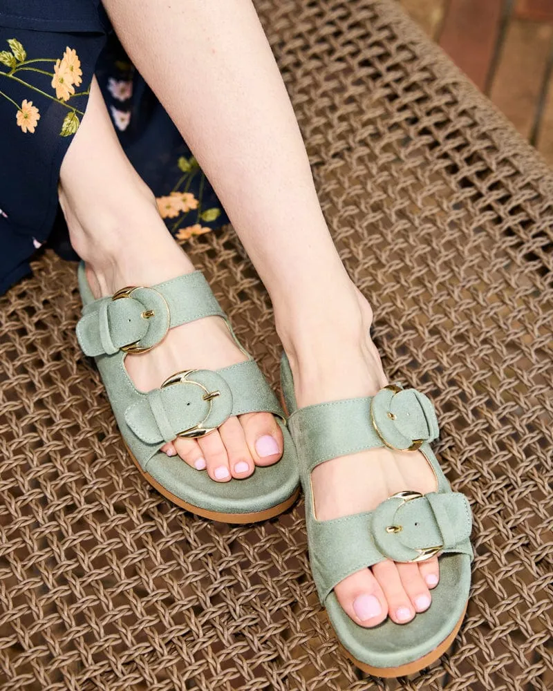 Camellia Vegan Suede Sandals | Sage
