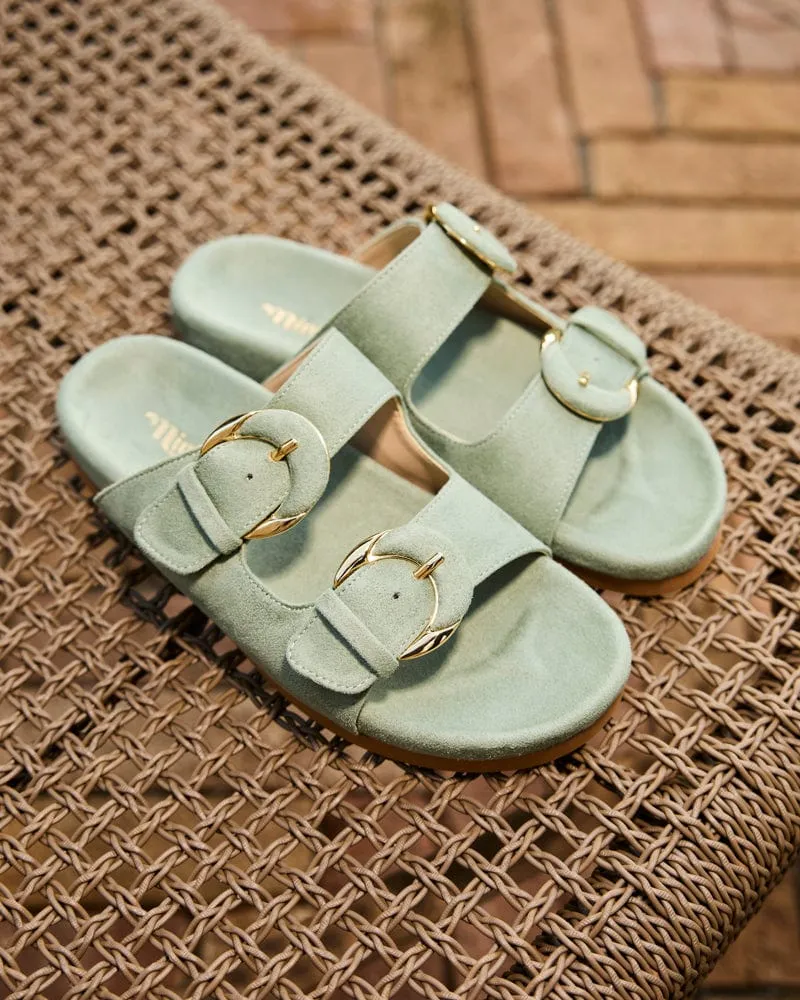 Camellia Vegan Suede Sandals | Sage