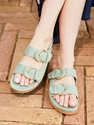 Camellia Vegan Suede Sandals | Sage