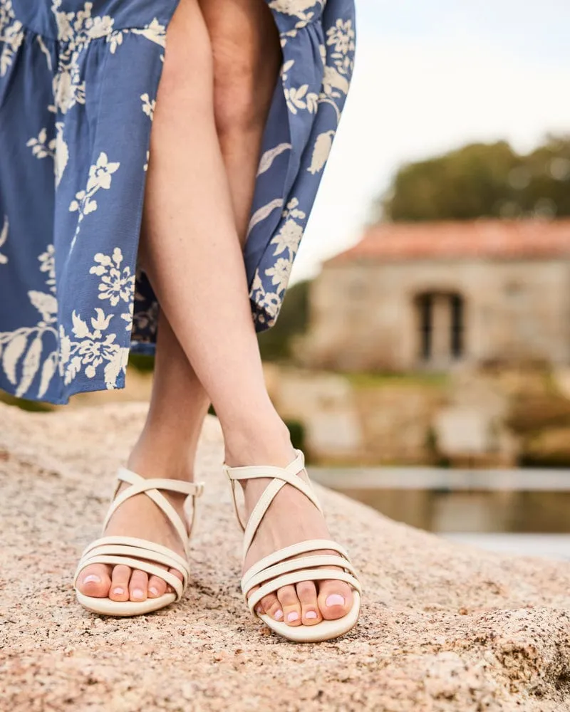 Cave Vegan Leather Strappy Sandals | Vanilla
