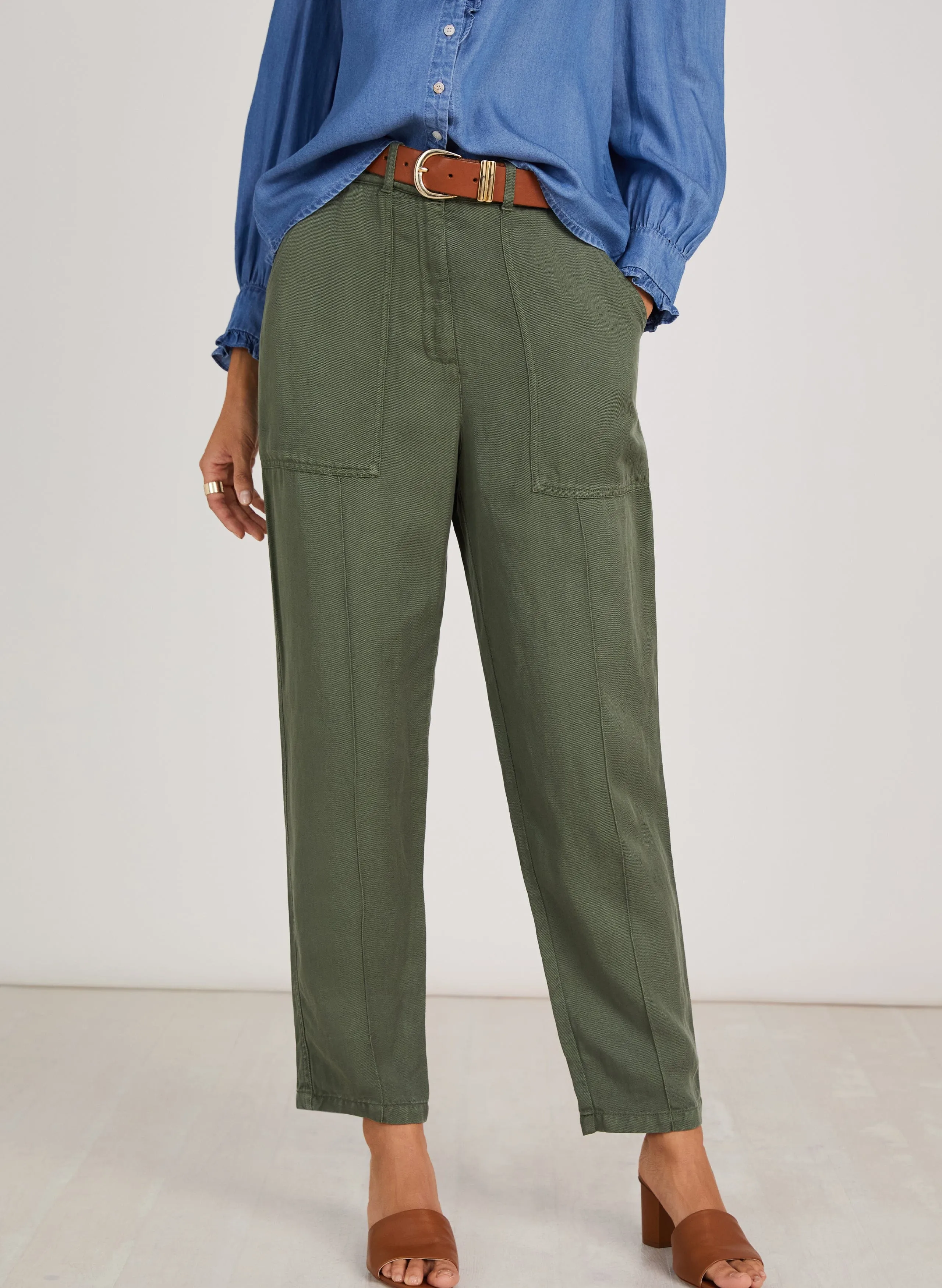 Claire TENCEL™ Cargo Trousers | Light Khaki