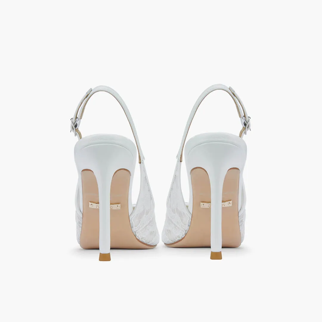 *DIAMOND- ivory lace slingback