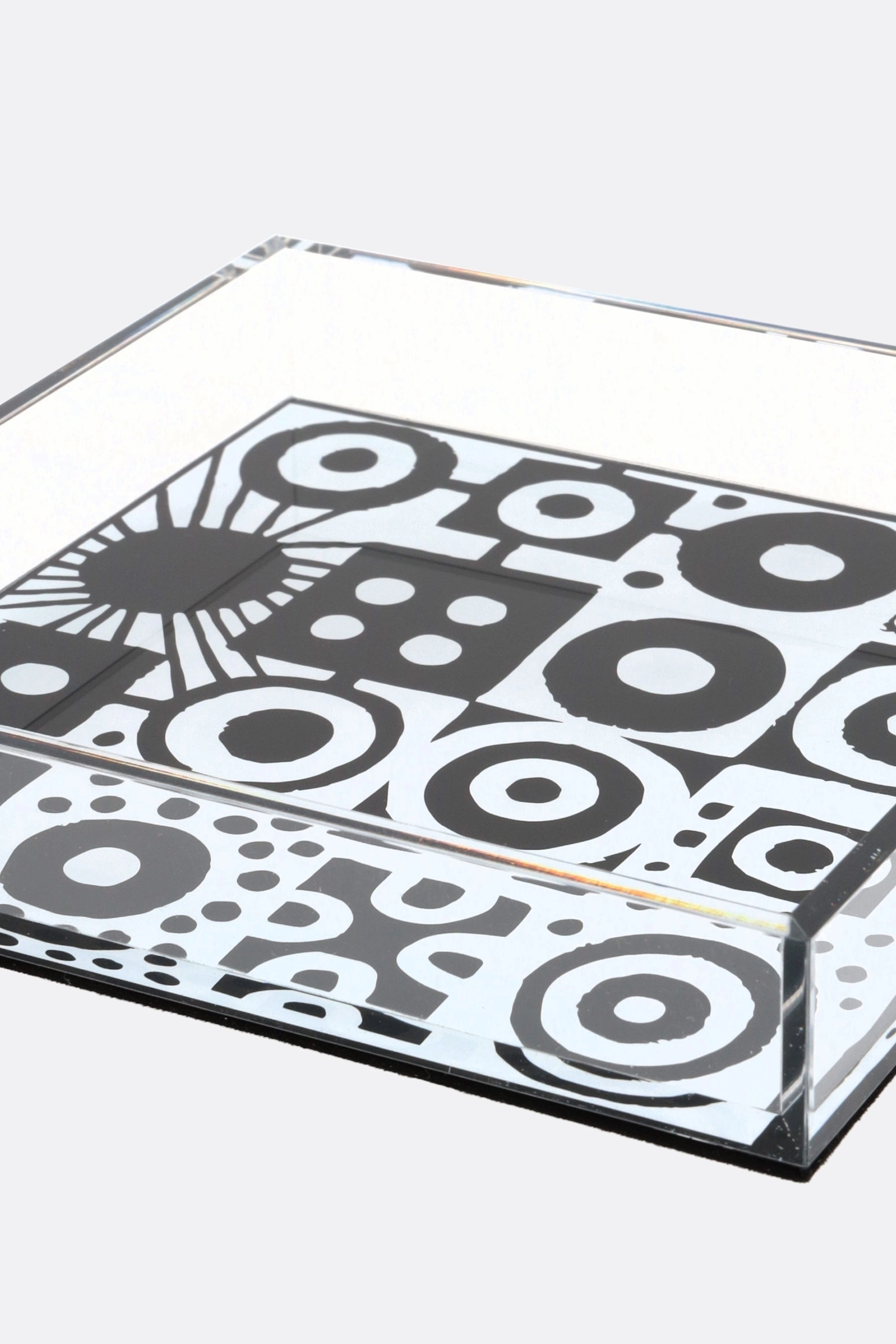 graphic print plexiglass vide poche plate