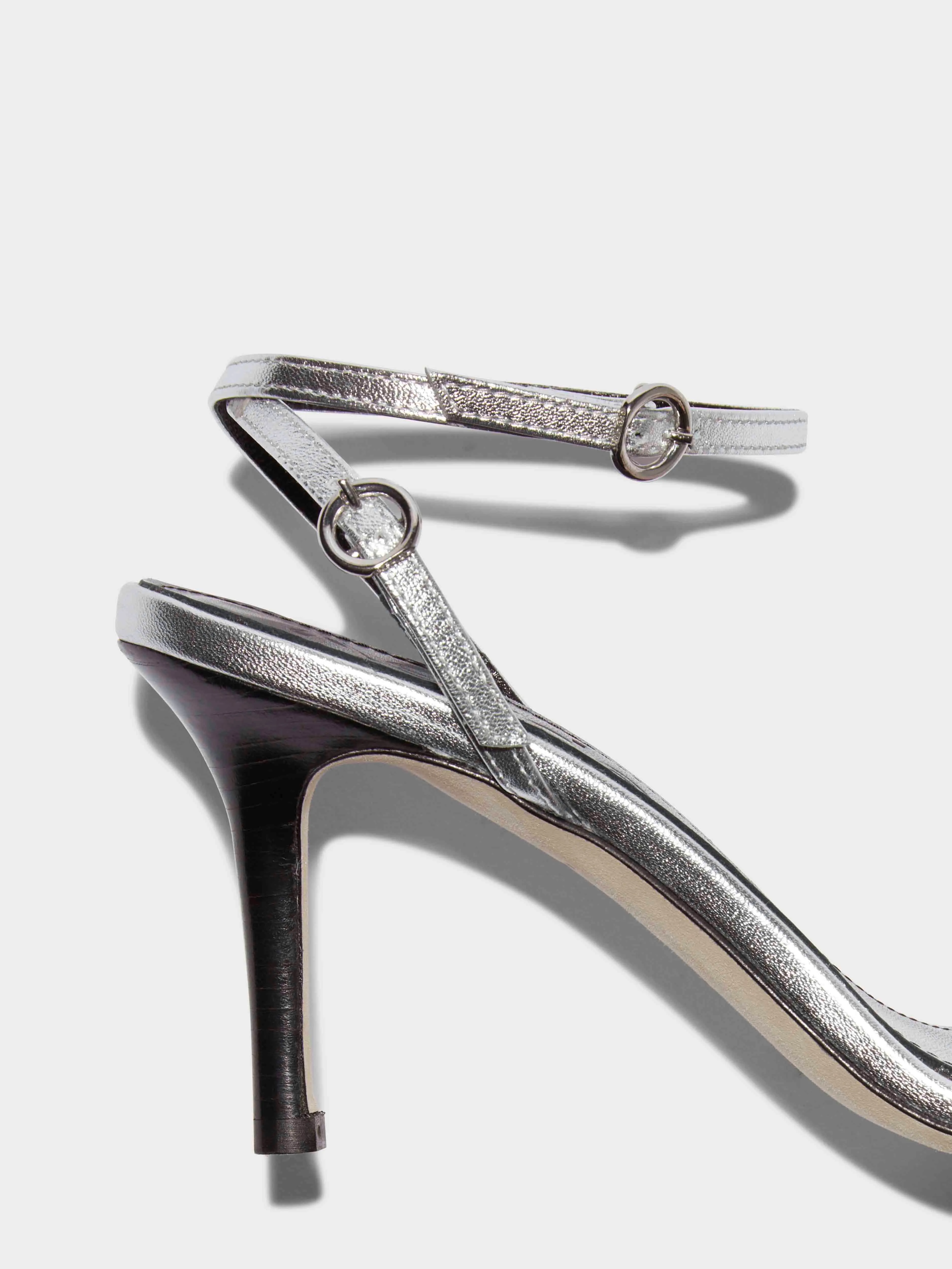 Hallie Leather Stiletto Sandals