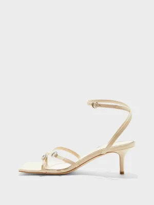Libby Leather Kitten-Heel Sandals