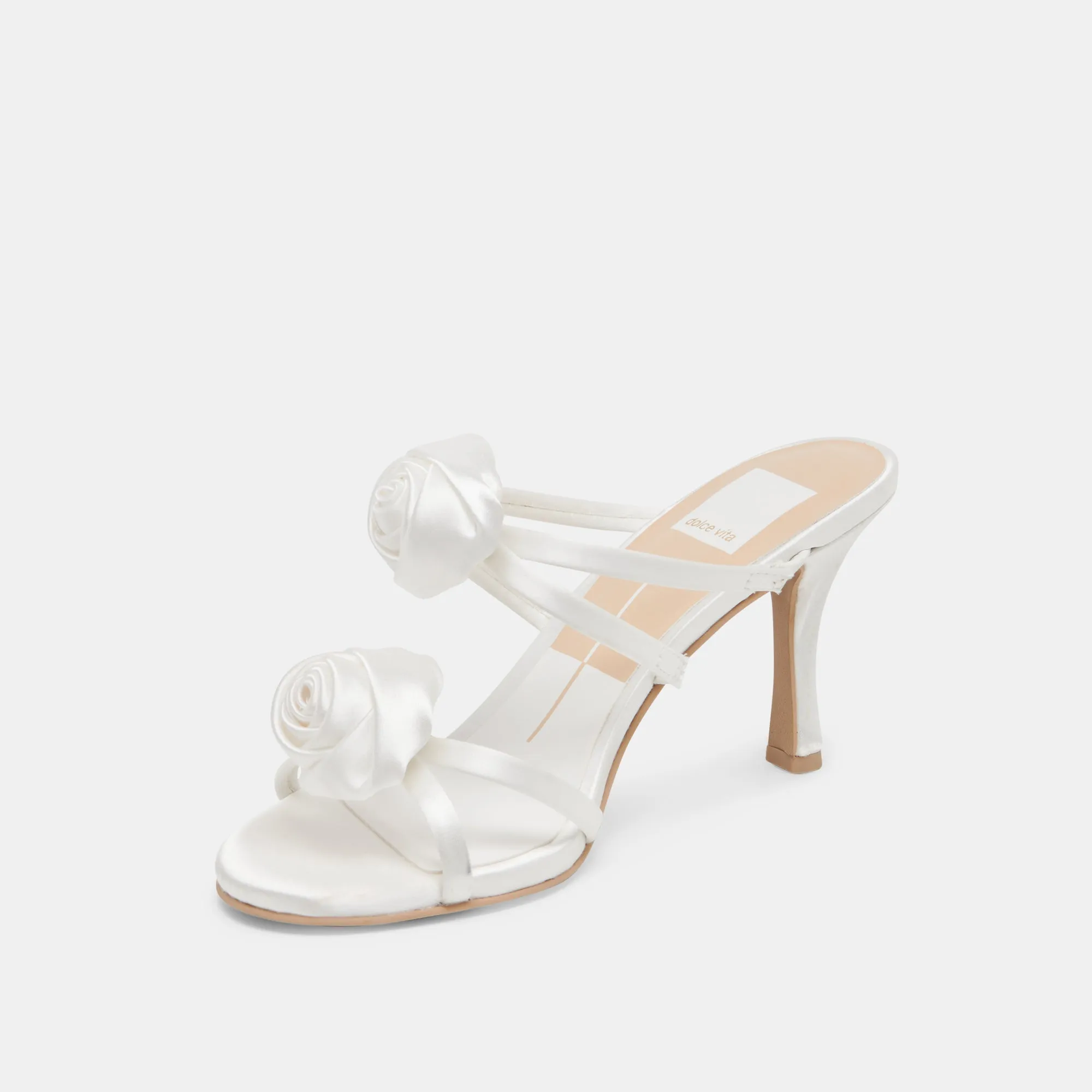 LINZY HEELS TRUE WHITE SATIN