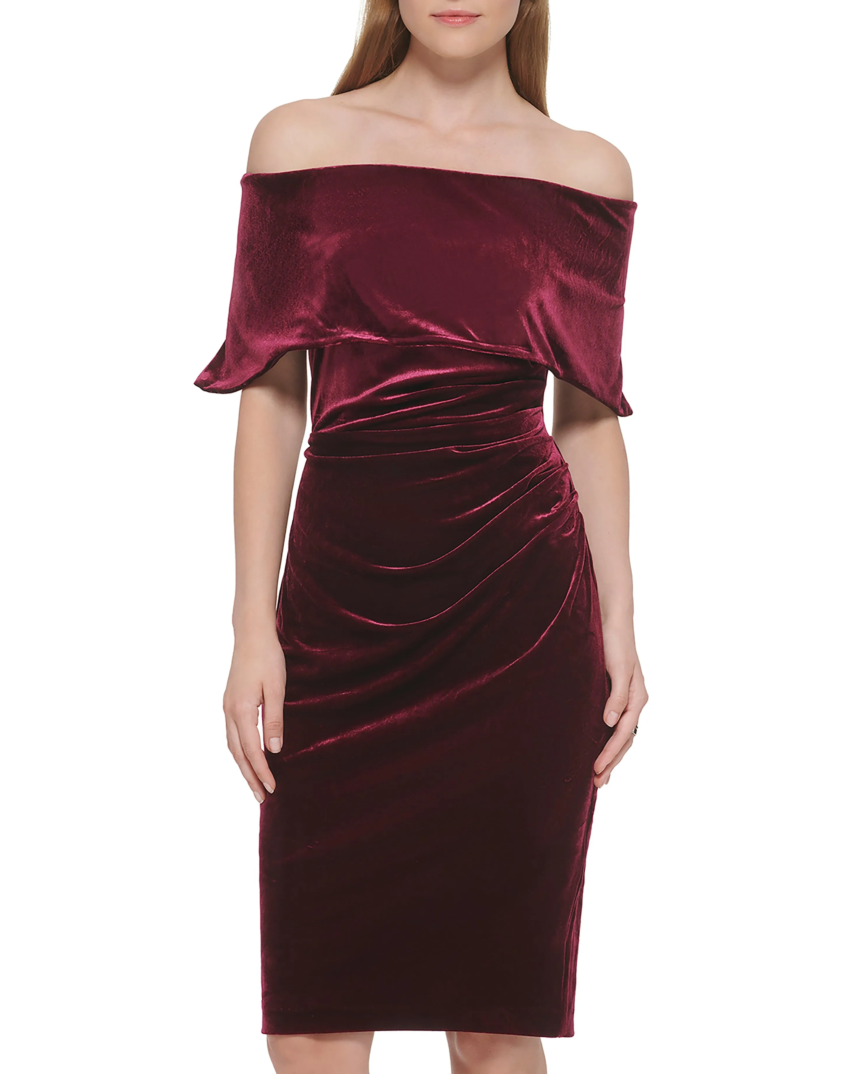 Ruched Off-The-Shoulder Dress