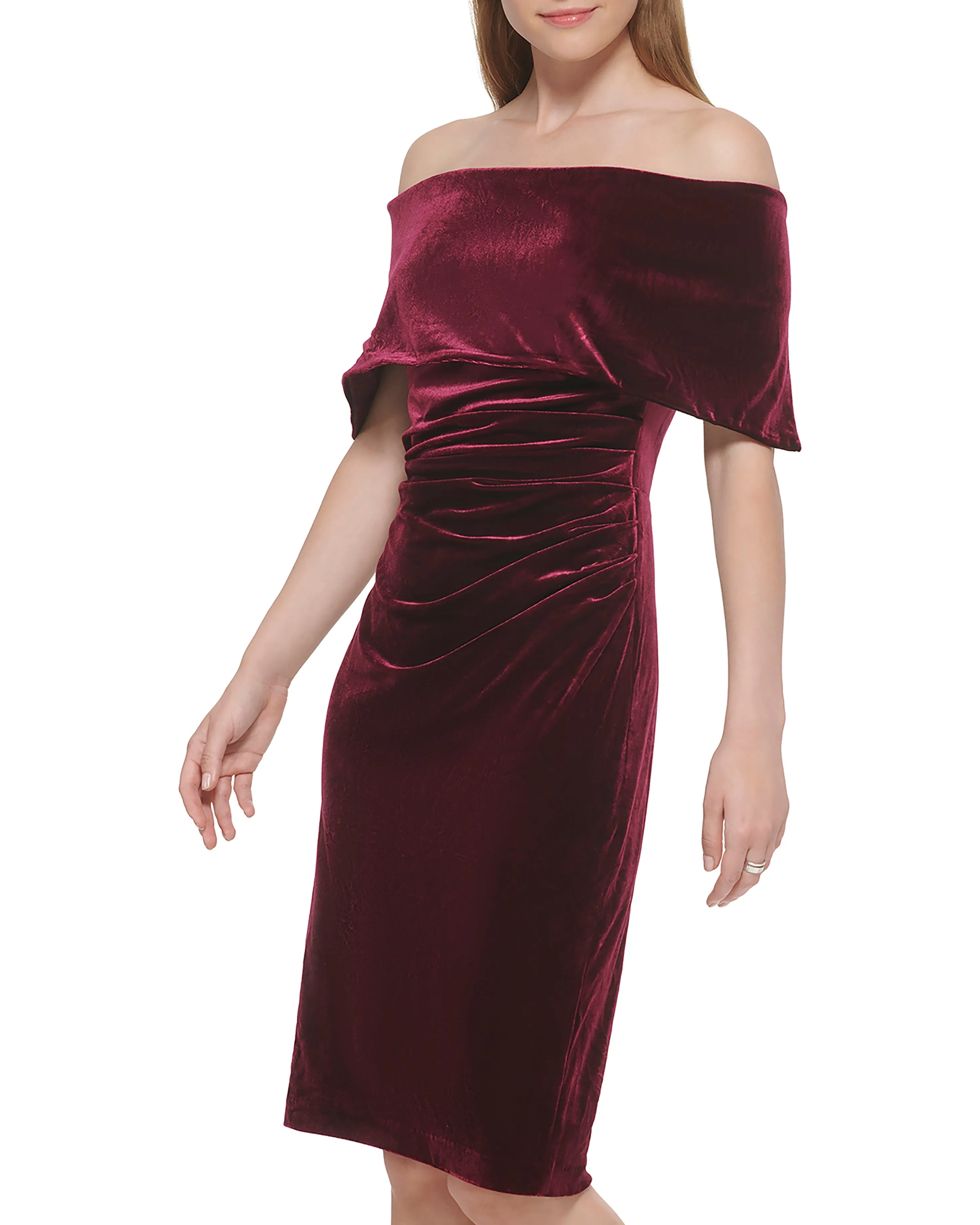Ruched Off-The-Shoulder Dress