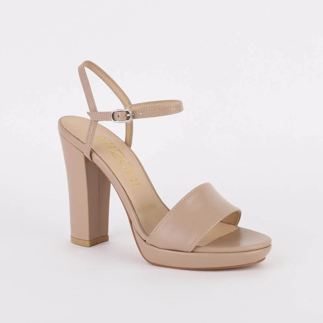SAMI BEIGE LEATHER - high platform
