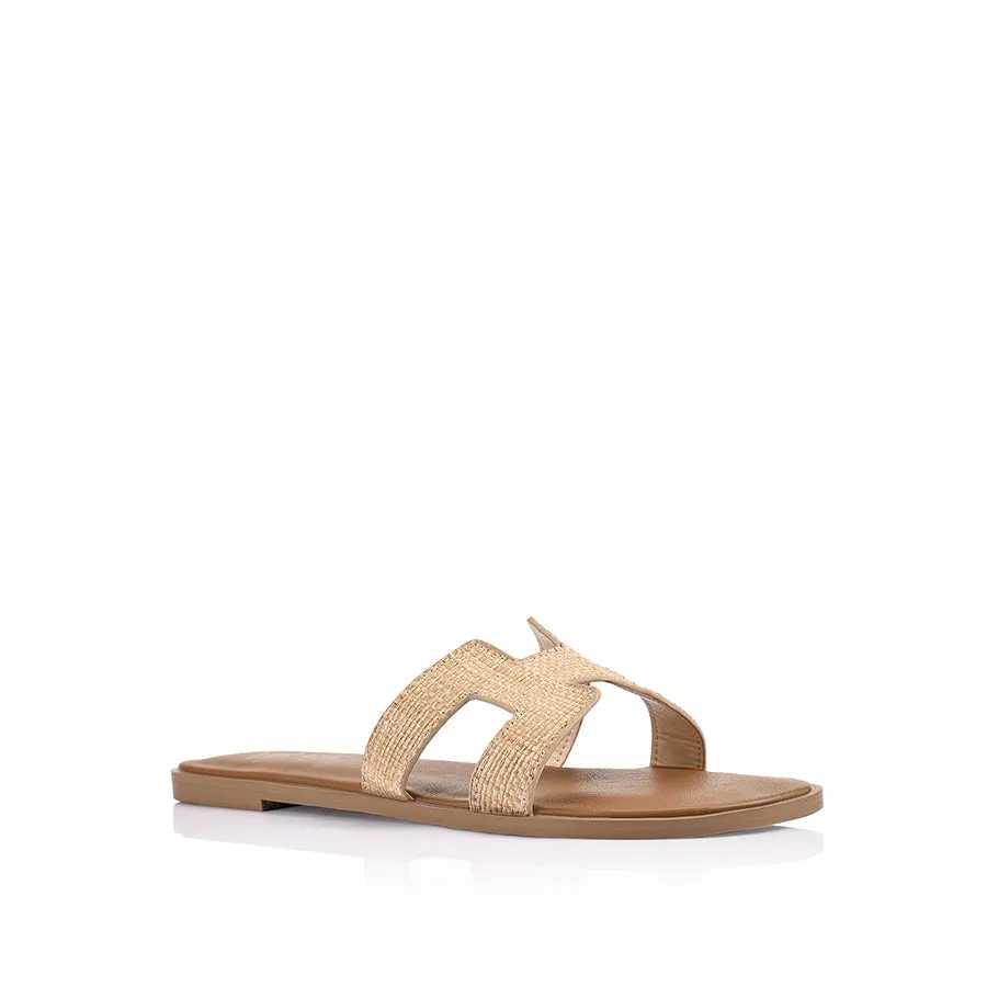 Sandra Casual Slides - Natural Raffia