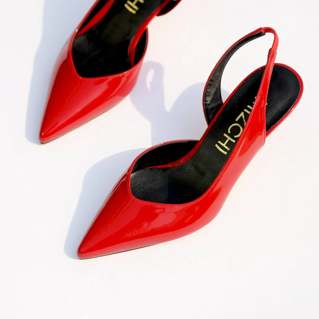 SANGRIA - red patent slingback