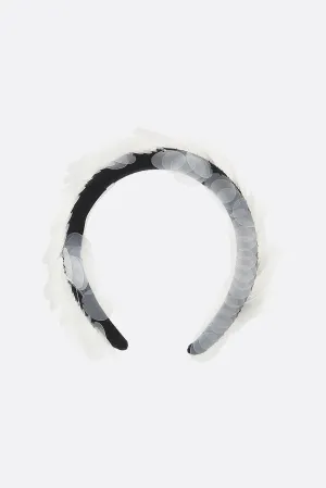 Sfocatura headband in velvet with sequins