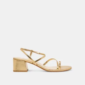 TRINI HEELS GOLD LEATHER