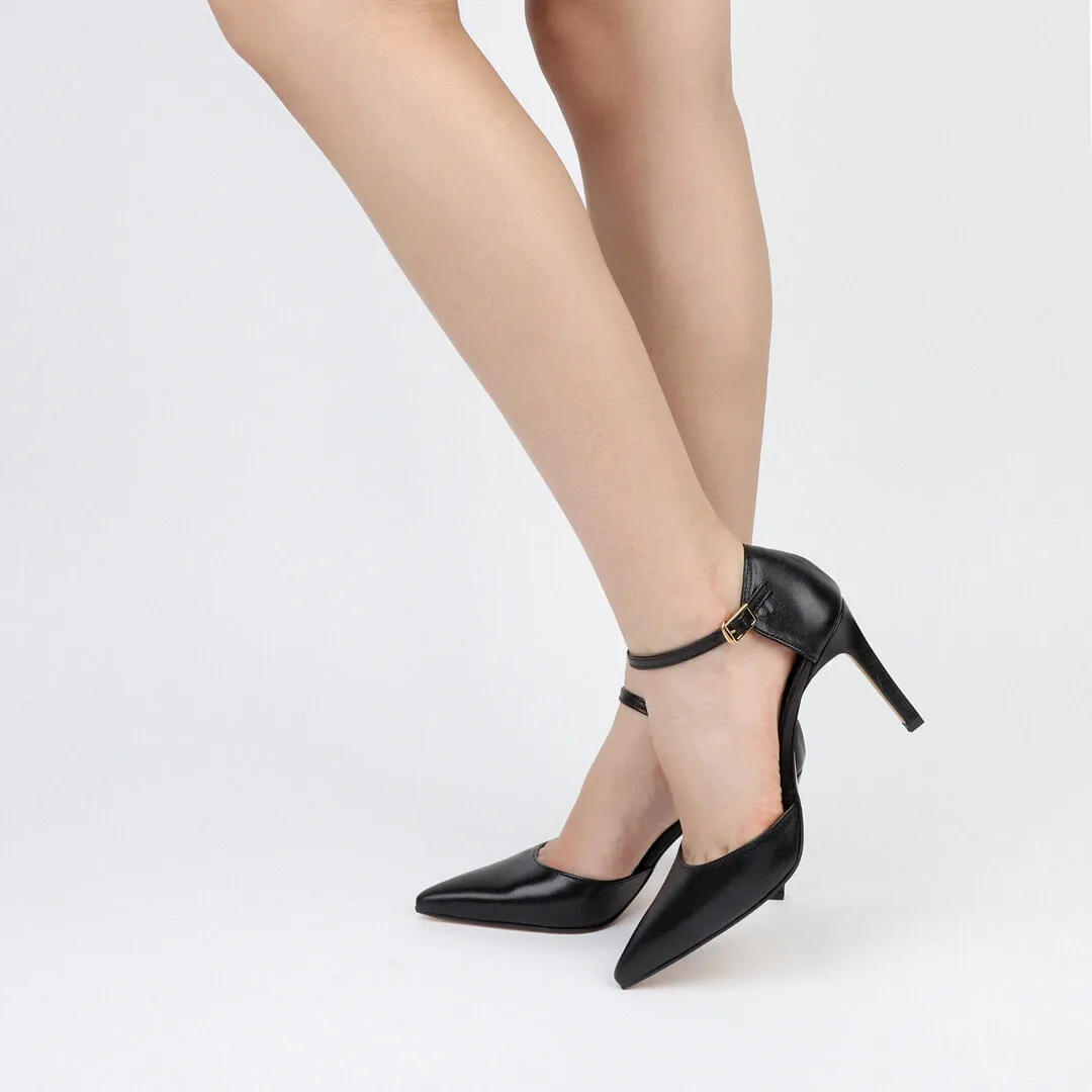 *UK size 1 - RAFAELA - black, 7cm heels