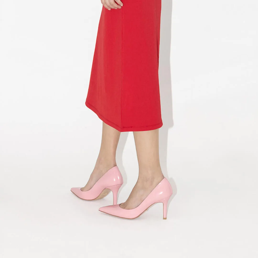 *UK size 2 - AMOLA GLOSSY - pink , 8cm heels