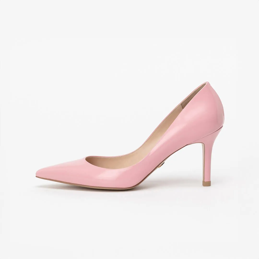 *UK size 2 - AMOLA GLOSSY - pink , 8cm heels