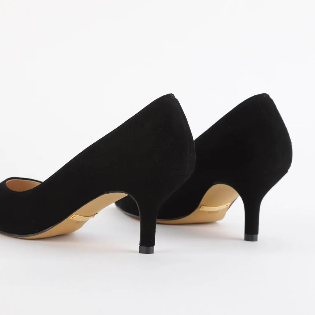 *UK size 2 - ELODIE - black suede, 6cm heels