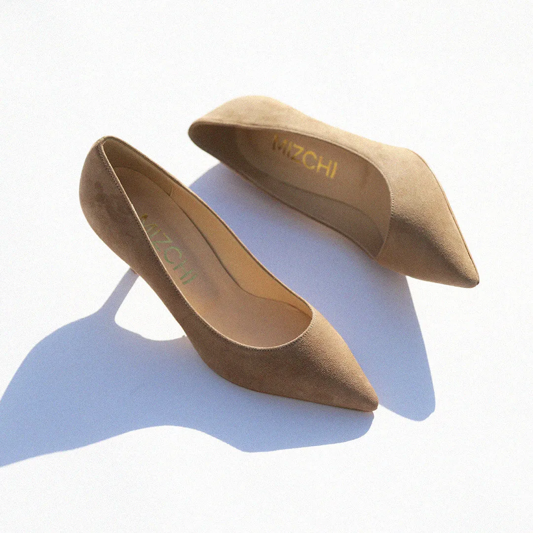 *UK size 2 - ELODIE - black suede, 6cm heels
