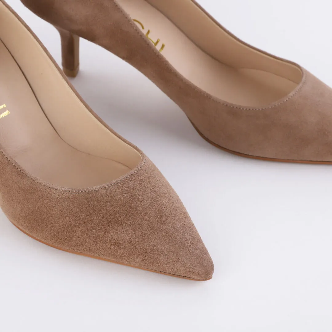 *UK size 2 - ELODIE - black suede, 6cm heels