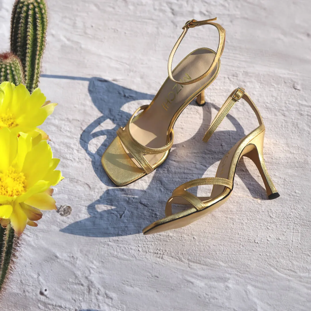 *UK size 2 - VEGAS - gold, 9cm heels