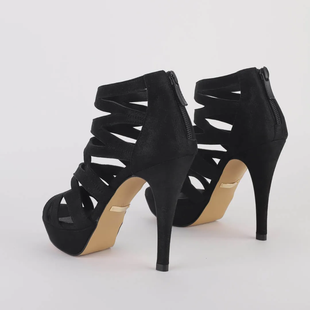 *UK size 2.5 - ALLESANDRO - black, 9/1cm heels
