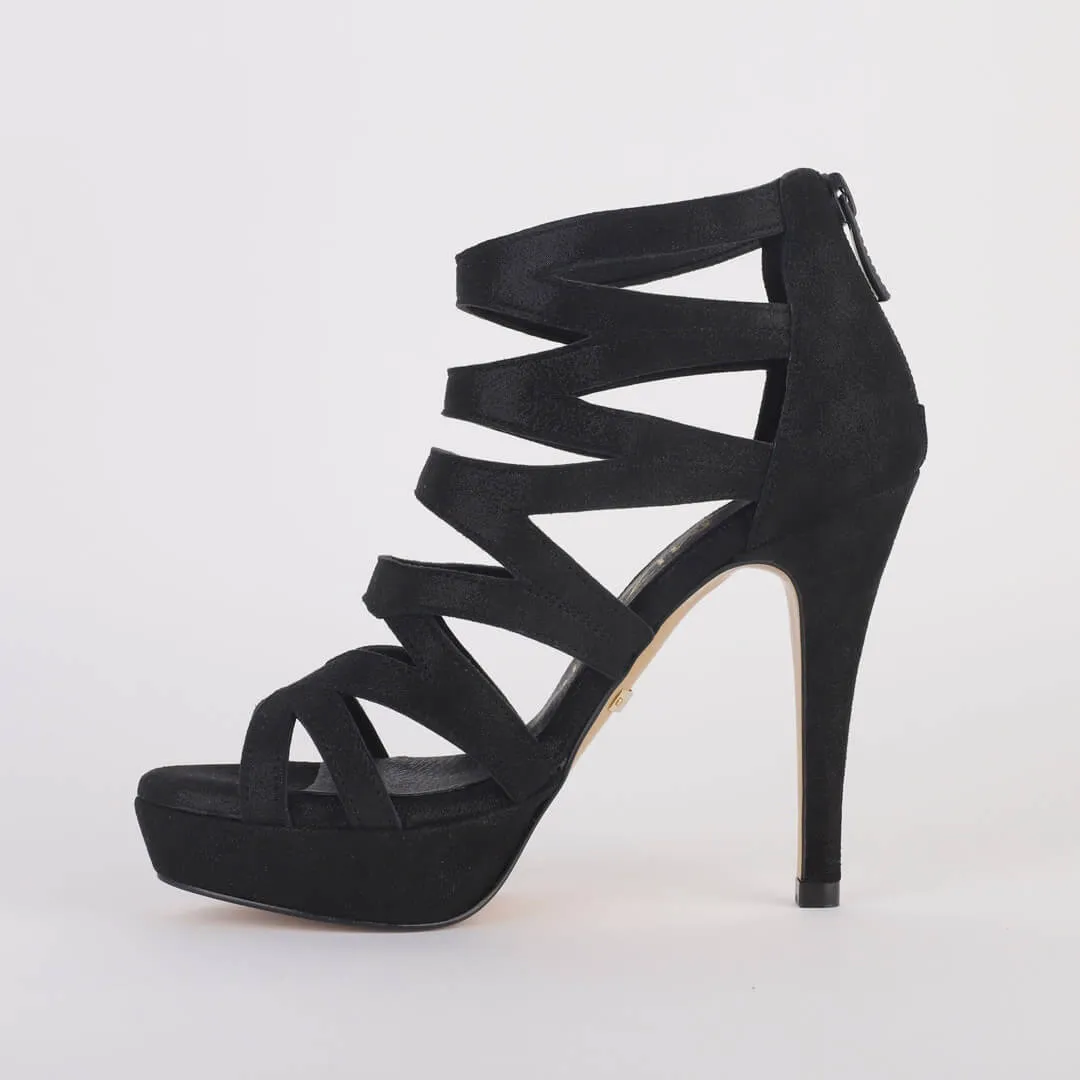 *UK size 2.5 - ALLESANDRO - black, 9/1cm heels
