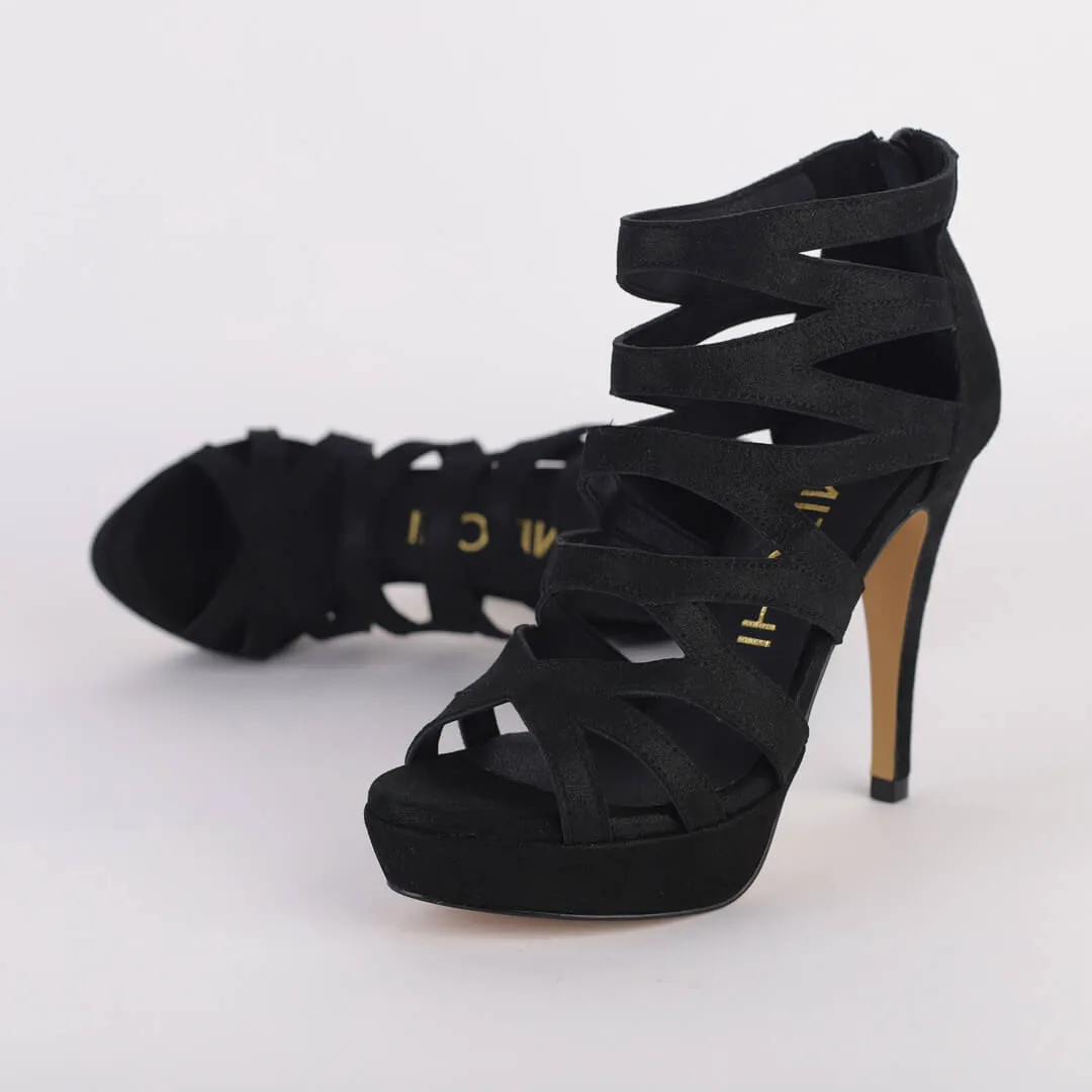 *UK size 2.5 - ALLESANDRO - black, 9/1cm heels