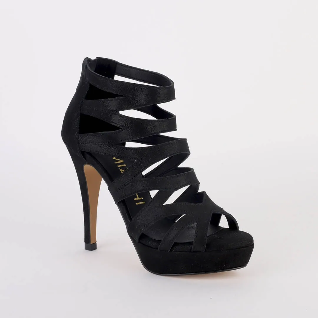 *UK size 2.5 - ALLESANDRO - black, 9/1cm heels