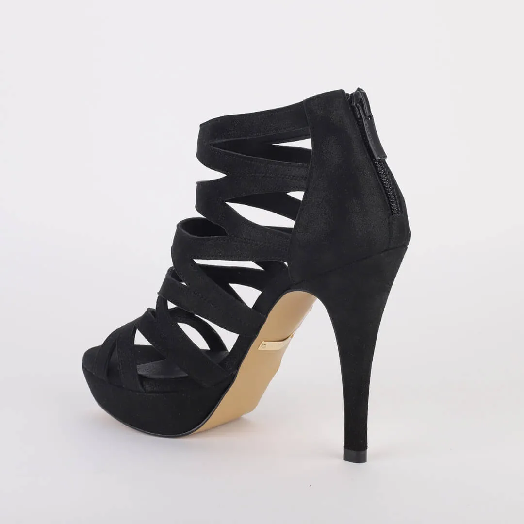 *UK size 2.5 - ALLESANDRO - black, 9/1cm heels