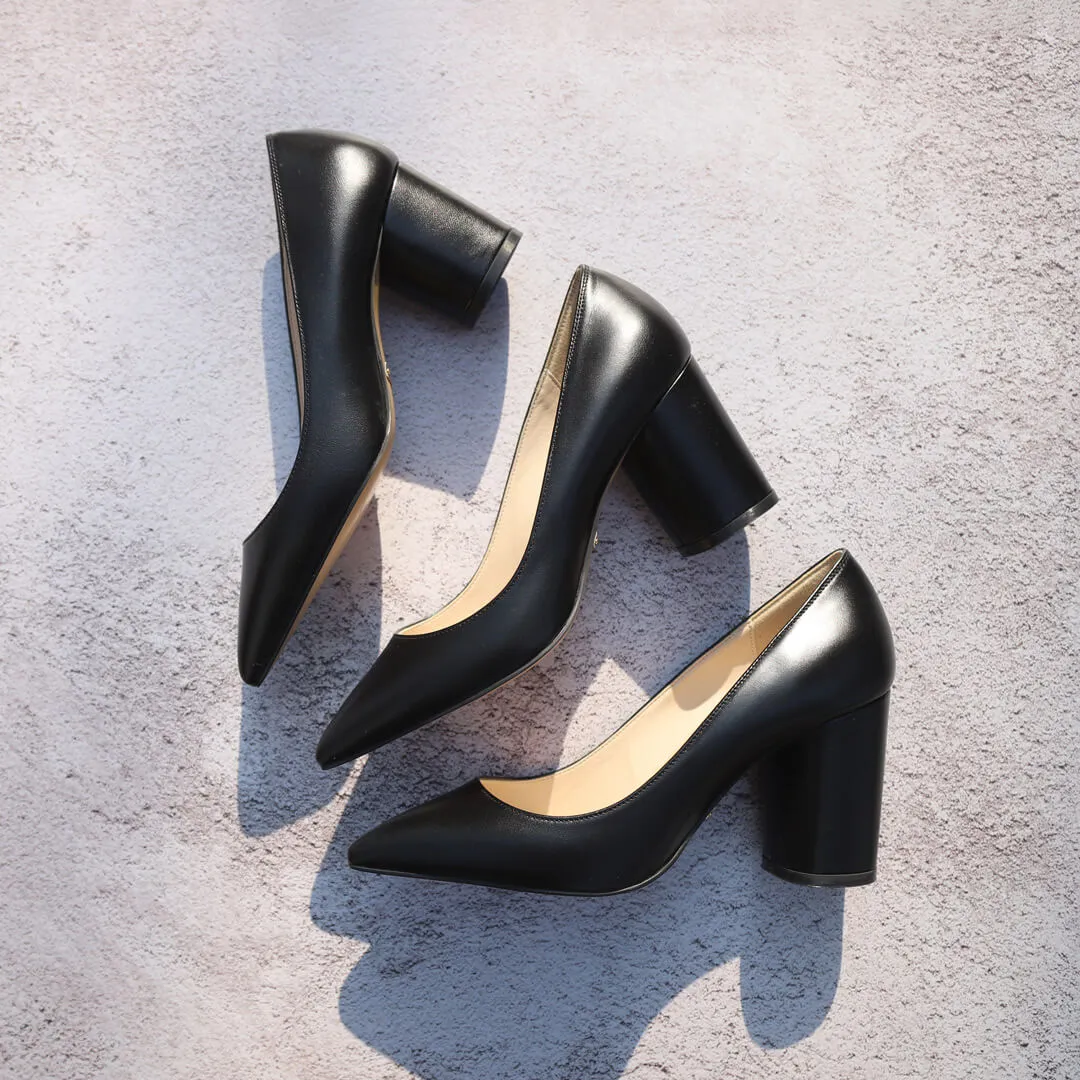 *UK size 2.5 - CHOICE - black, 7cm heels