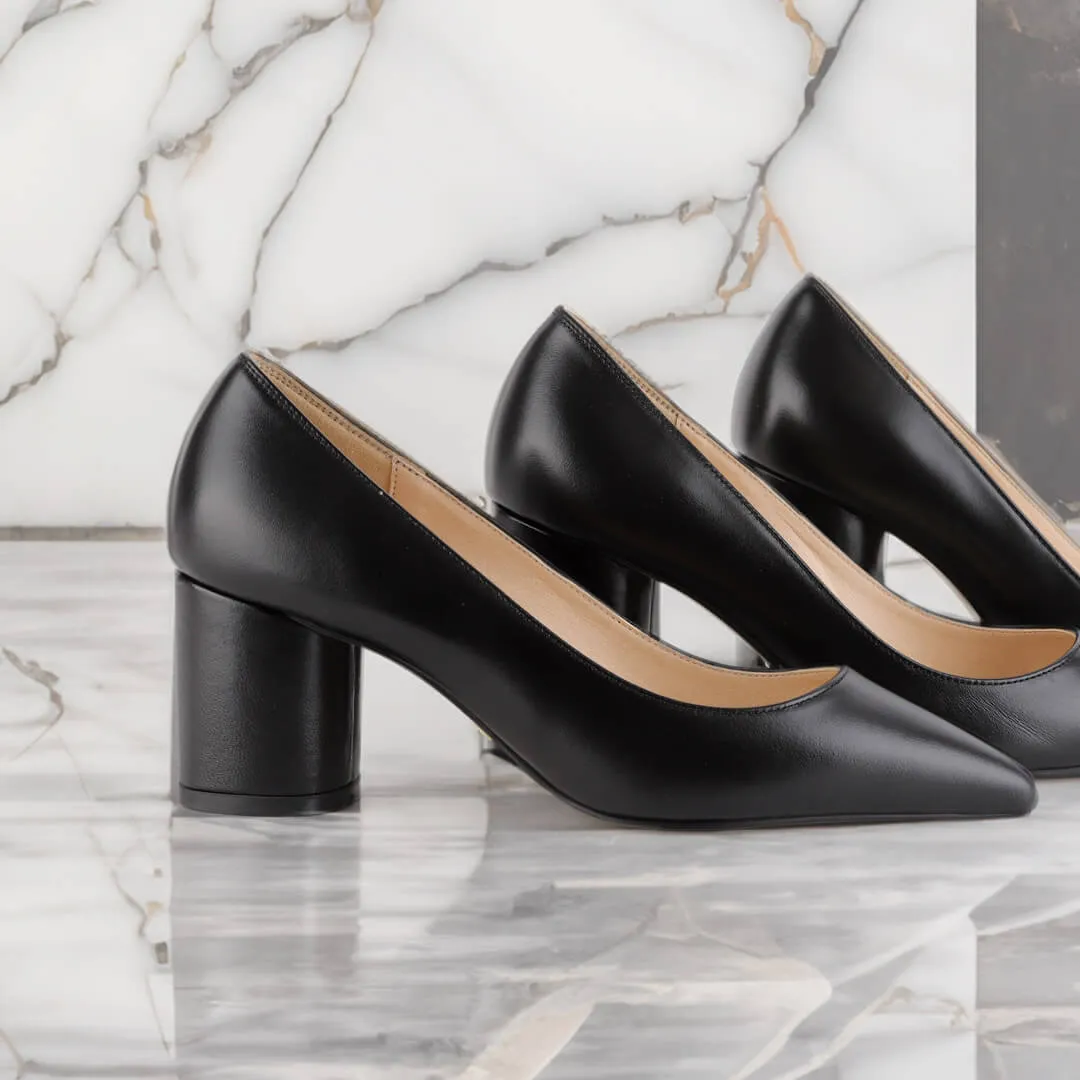 *UK size 2.5 - CHOICE - black, 7cm heels