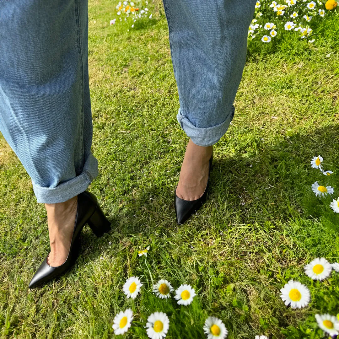 *UK size 2.5 - CHOICE - black, 7cm heels