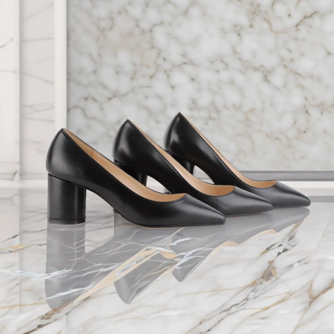 *UK size 2.5 - CHOICE - black, 7cm heels