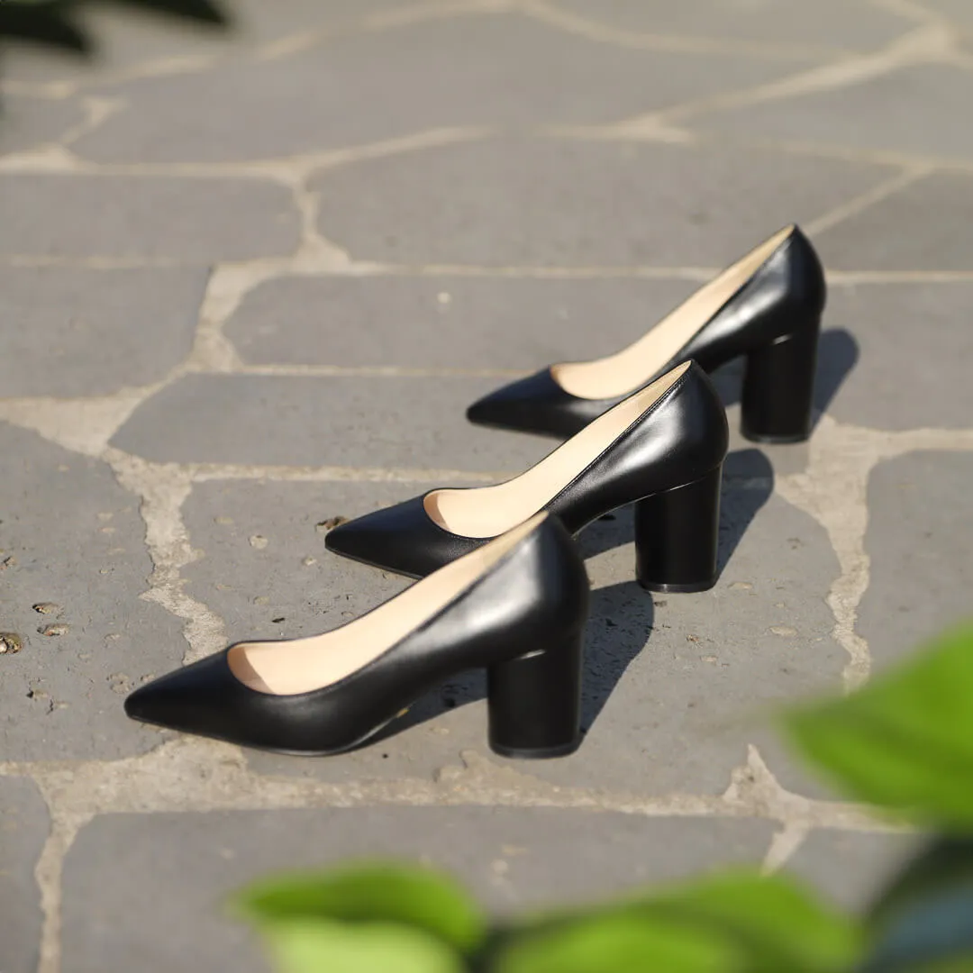 *UK size 2.5 - CHOICE - black, 7cm heels