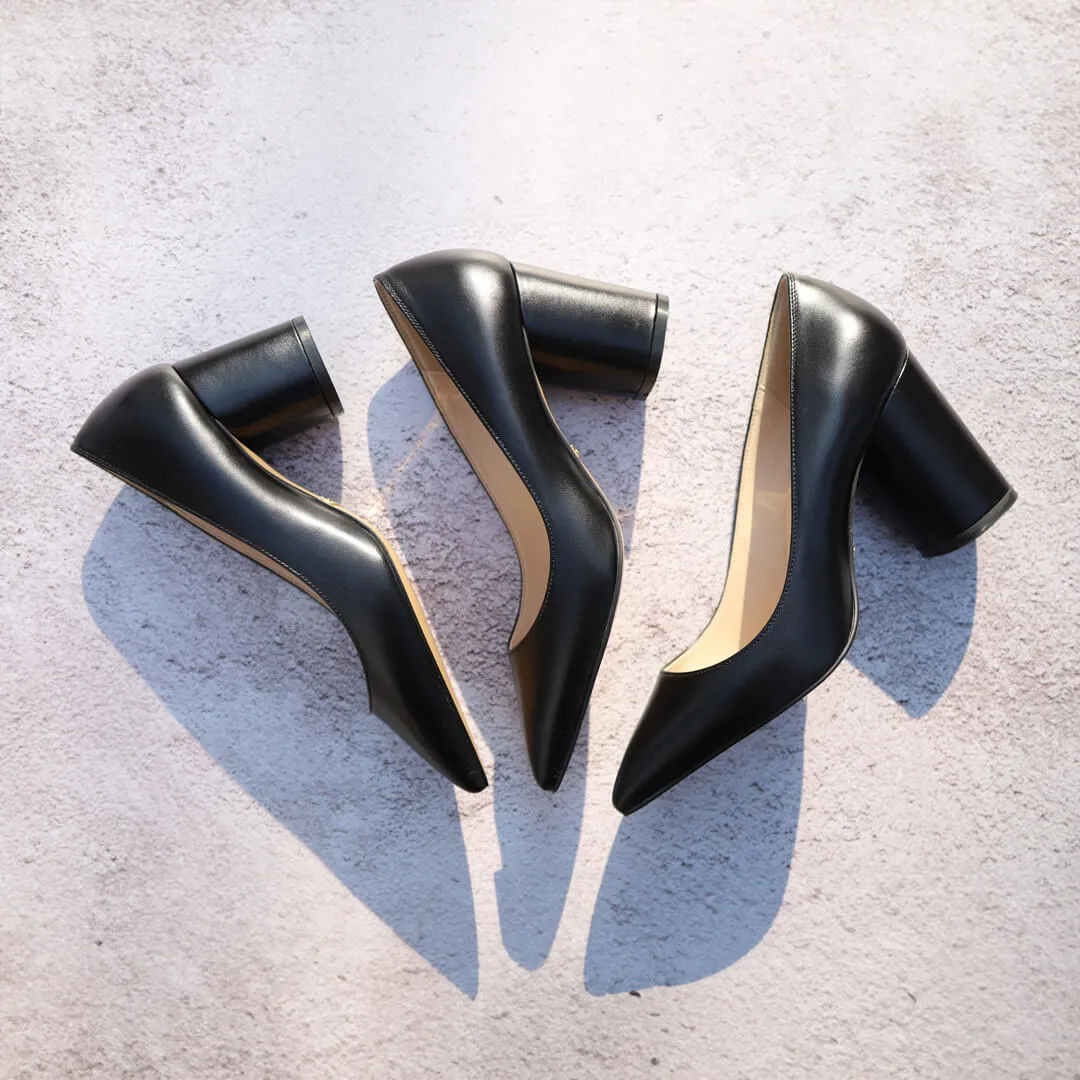 *UK size 2.5 - CHOICE - black, 7cm heels