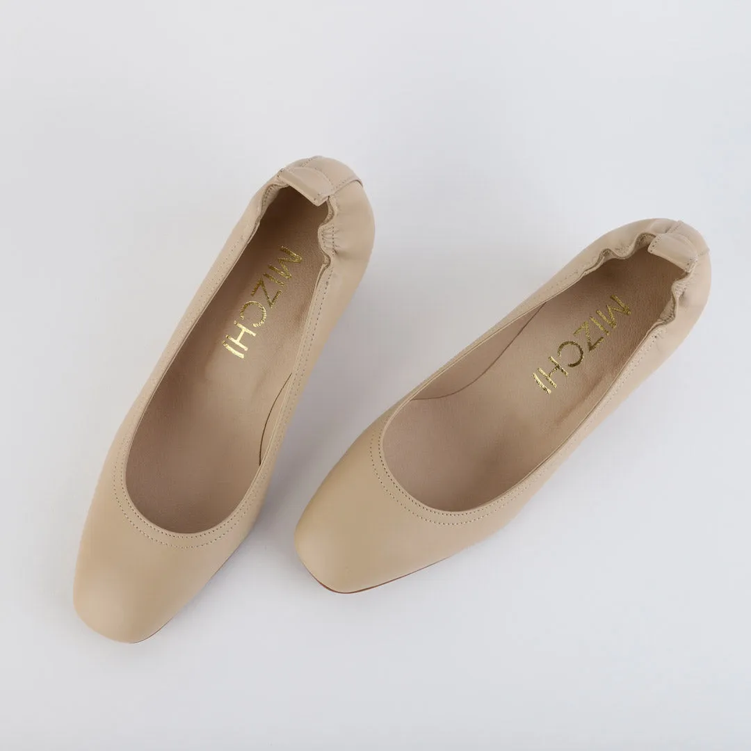 *UK size 2.5 - ISSLA - beige, 5cm heels