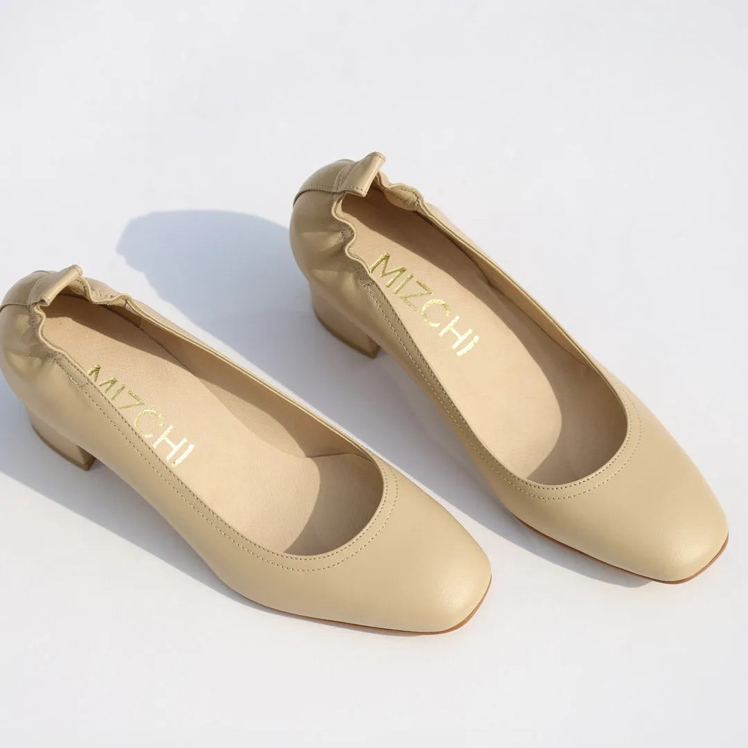 *UK size 2.5 - ISSLA - beige, 5cm heels