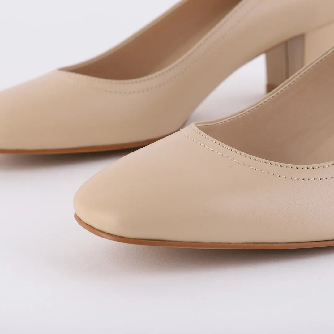*UK size 2.5 - ISSLA - beige, 5cm heels